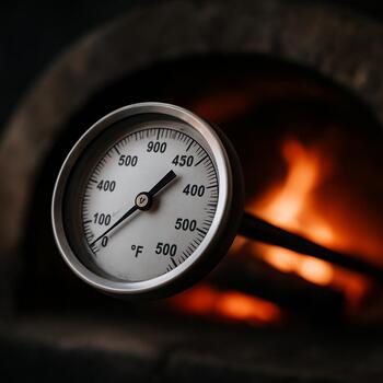 Termometre ile taş fırın ısı kontrolü
