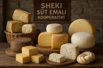 Şəki süt kooperatifinde peynir tezgâhı
