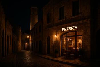 İçərişəhər gecesi, taş sokak