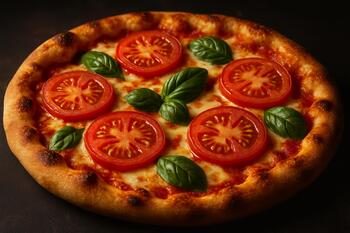 Quba domatesi ve taze mozza ile Margherita