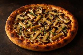 Qax mantarlı, kekikli pizza