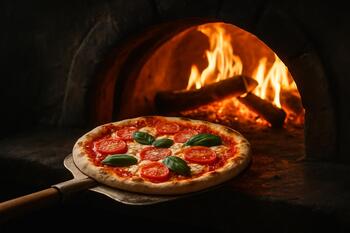 Pizzanın küreğe alınışı