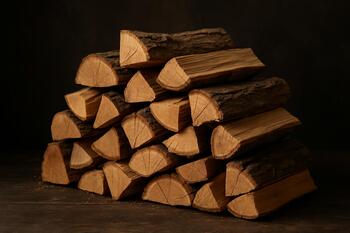 Meşe odunları istiflenmiş halde